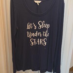 Soma Navy Graphic Long Sleeve Sleep Top